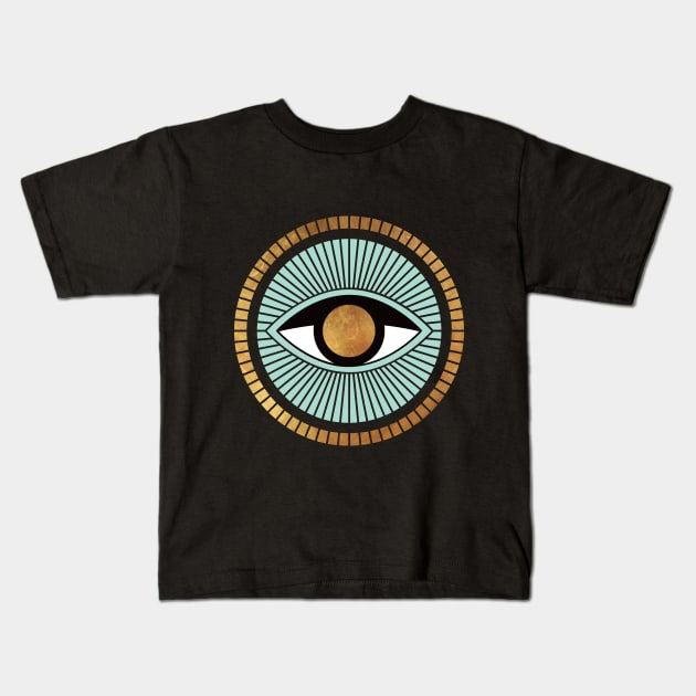 Evil Eye Gold Amulet Kids T-Shirt by Inogitna Designs